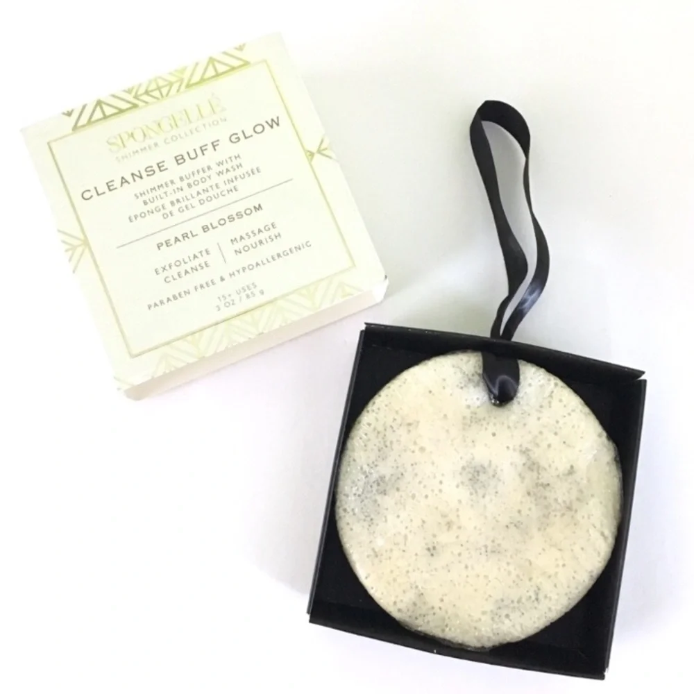 SPONGELLÉ Shimmer Collection Cleanse Buff Glow Pearl Blossom Sealed Bath Shower